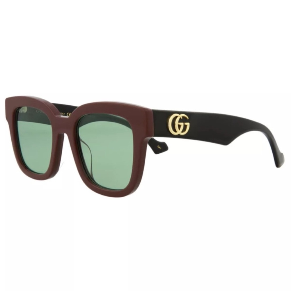 GUCCI Burgandy/Black Sunnies w/ Green Lenses